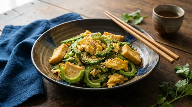 Champuru de melão-de-são-caetano com tofu